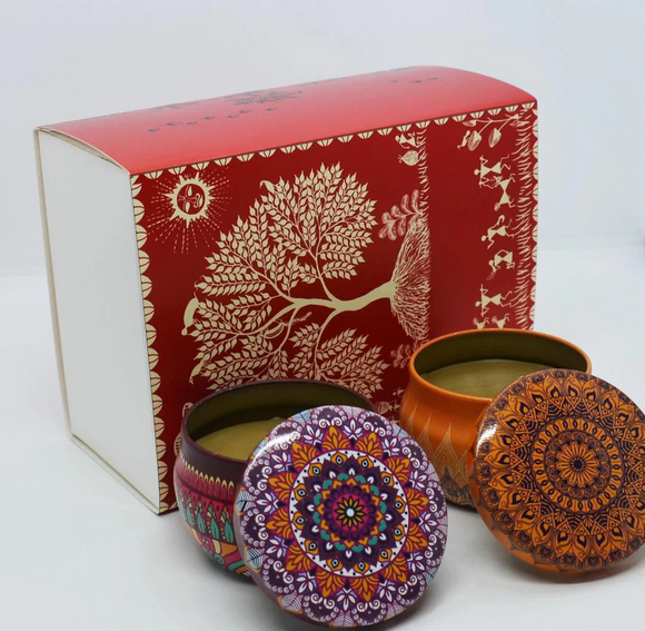 Apidear Natural Wax Tin Candle Gift Set: Sustainable Luxury for Mindful Living