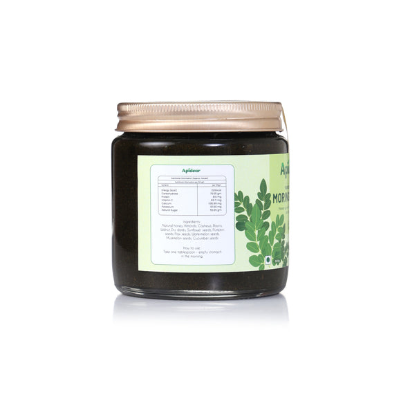 Jar of a herbal product with a green label on a white background